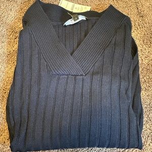 WHBM Officer Blue Long Sleeve Ribbed Tunic